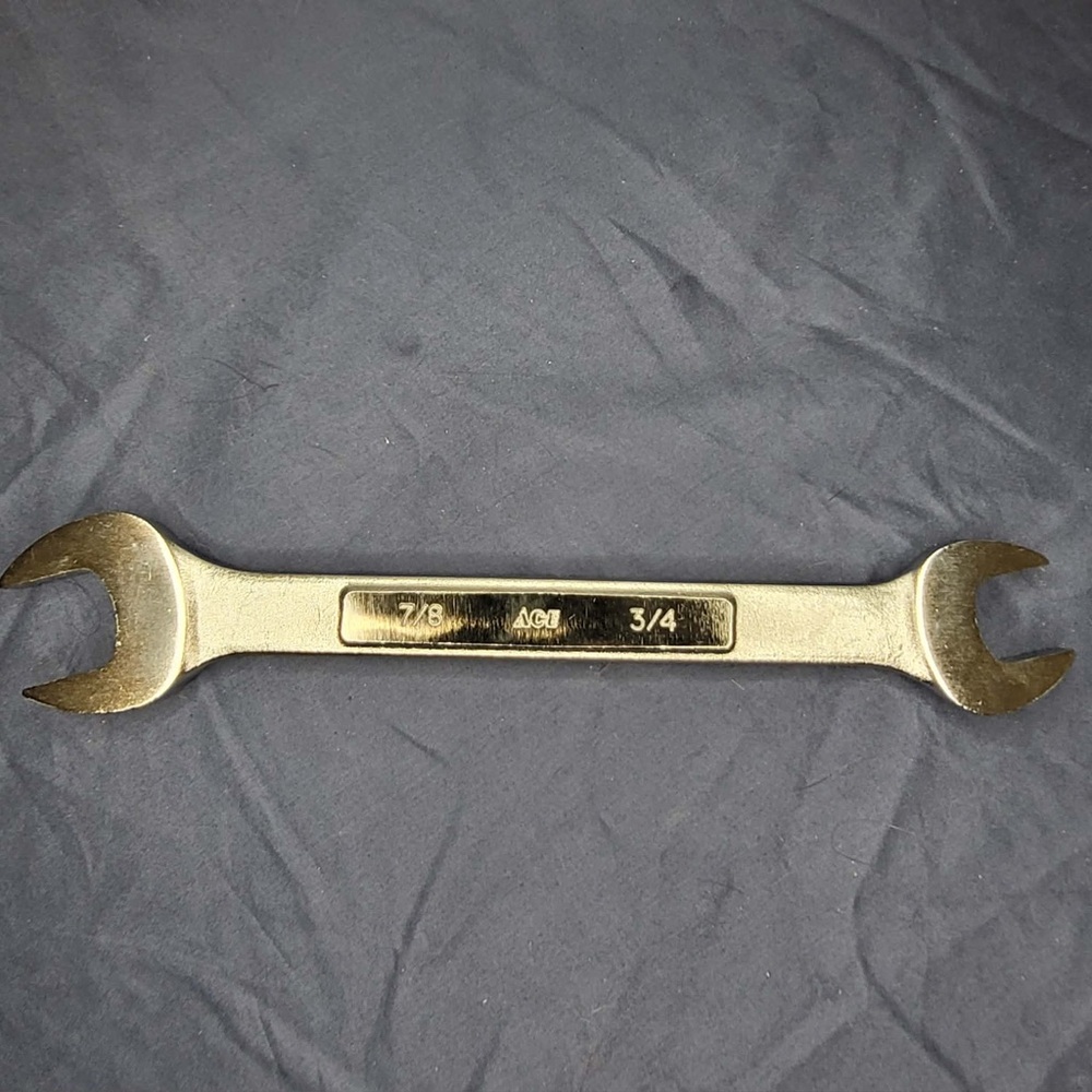 ACE Pro Series 3/4in x 7/8in Open End Wrench Nickel-chrome plated NEW